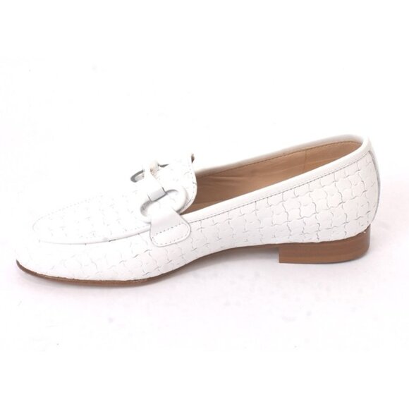 Luca Grossi 542 White Leather Classic Penny loafer Flat Shoe - Picture 6 of 8
